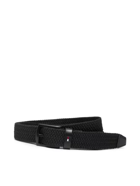 Pasek Tommy Hilfiger pleciony czarny