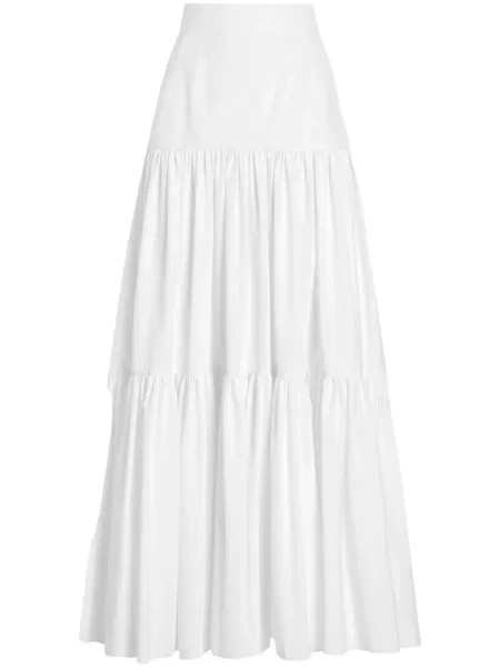 Lung fustă Dolce & Gabbana din șifon alb