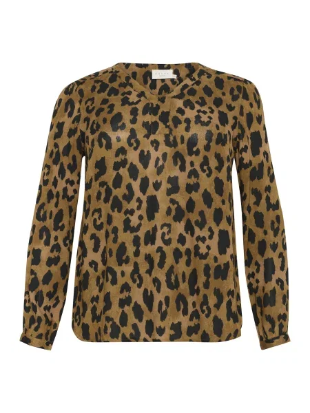 KAFFE CURVE Bluză KCami maro negru