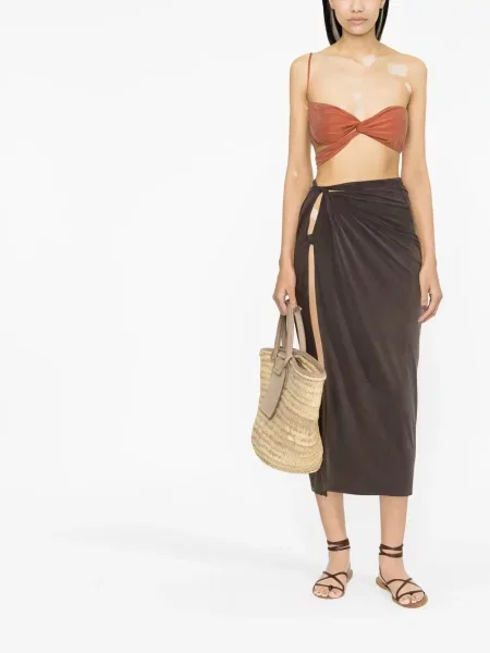 Asimetriškas palaidinė be rankovių Jacquemus raudona