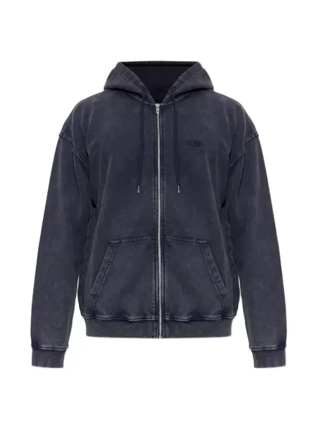 Hanorac cu glugă Diesel din fleece albastru
