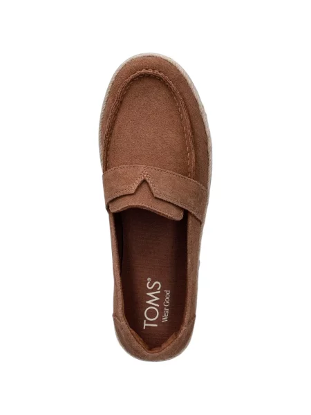 Espadrile Toms din piele de căprioară cu platformă maro