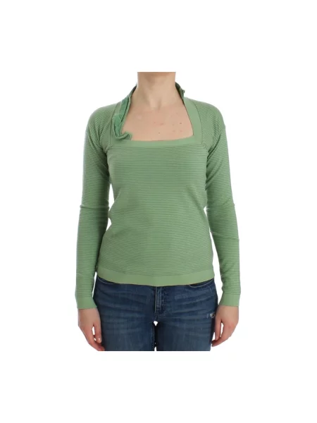 Sweter Ermanno Scervino w paski z paskiem zielony