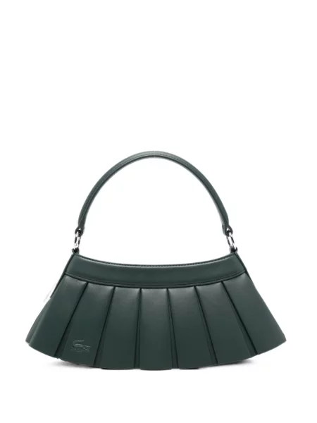 Geantă shopper Lacoste cu autograf verde