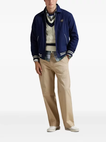 Tricou polo Polo Ralph Lauren cu imagine cu dungi din țesătură twill albastru