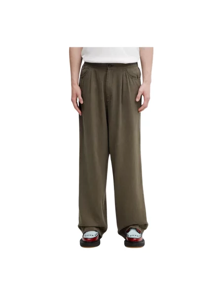 Undercover PANTS spodnie z dodatkiem lnu zielone