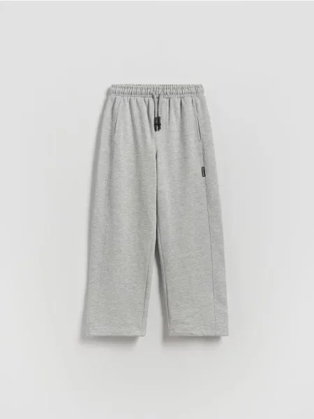 Reserved Pantaloni wide leg cu conținut ridicat de deschis gri