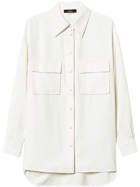 Cămașă Twinset din crep alb