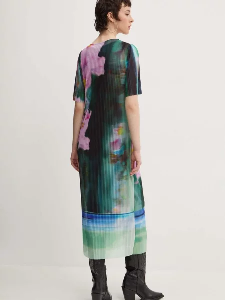 Desigual sukienka GARAZI midi prosta zielony