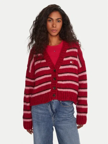 Tommy Jeans Cardigan Badge roșu