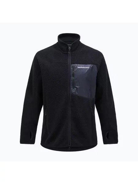 Férfi polár pulóver Peak Performance Pile Zip black Pile Zip fekete