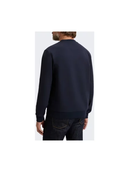 Bluza Woolrich z okrągłym dekoltem z logo niebieska