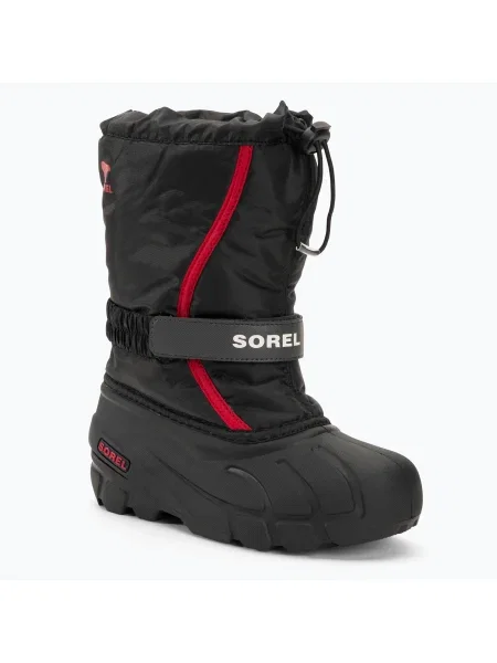 Sorel Flurry Dtv черни/ярко червени юношески ботуши за сняг черно
