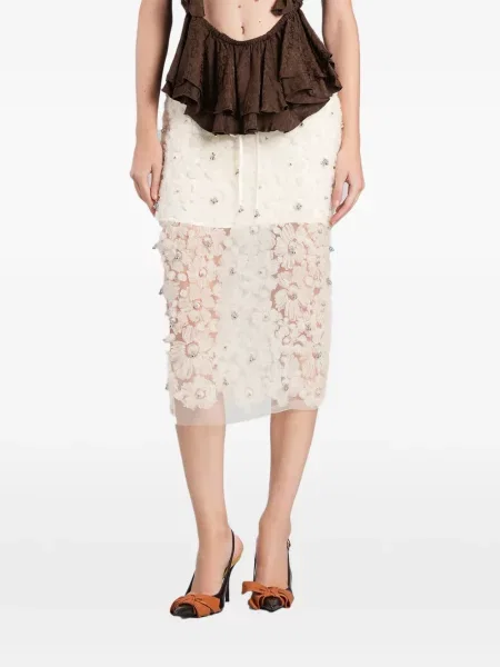Fustă midi Siedres cu model floral cu aplicații