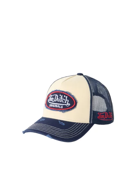 Von Dutch Originals Șapcă nisipiu / albastru marin / roșu / lână alb
