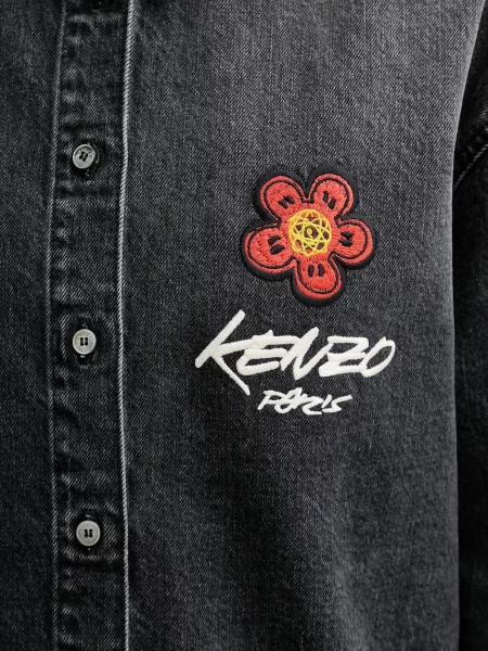 Классическая ошейниковый рубашка Kenzo серая