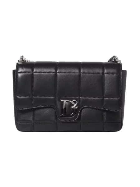 Torebka crossbody Dsquared2 skórzana czarna