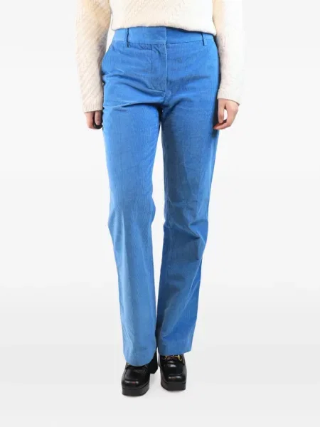 Pantaloni Victoria Beckham de catifea cord albastru