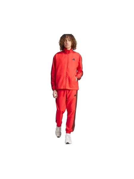 Csíkos melegítő szett Adidas piros