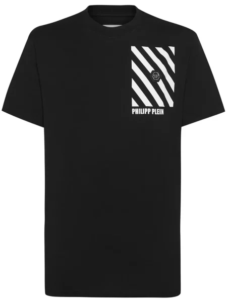 Tricou Philipp Plein cu dungi negru