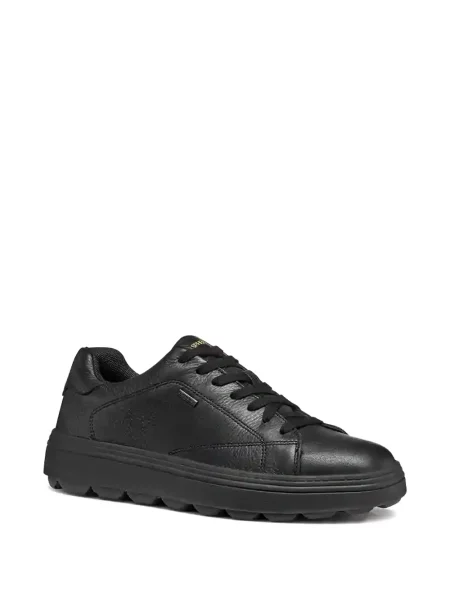 Sneakerși Geox din piele cu autograf negru