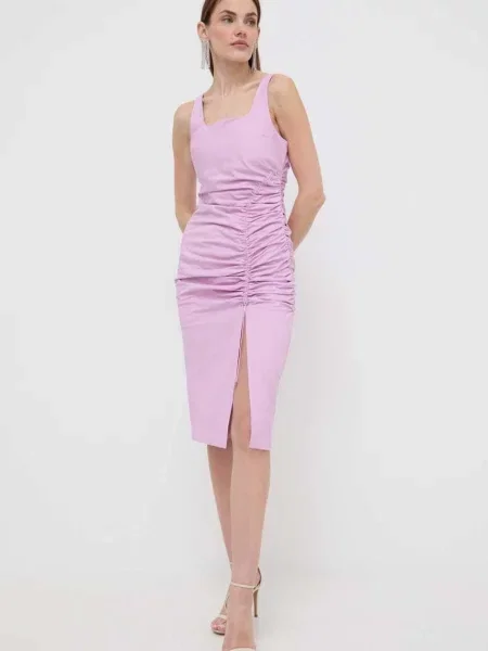 Karl Lagerfeld rochie din denim roz