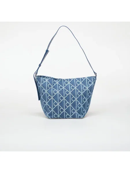 Calvin Klein Geantă de umăr denim / alb albastru