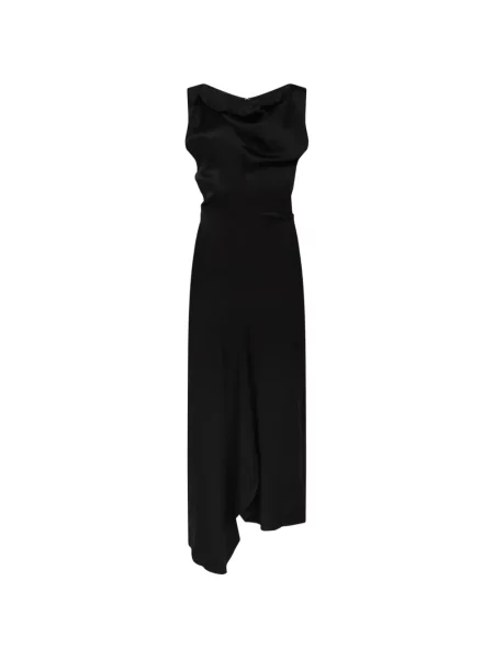 Rochie midi Victoria Beckham asimetrică drapată negru