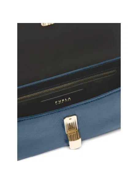 Torebka crossbody Furla skórzana niebieska
