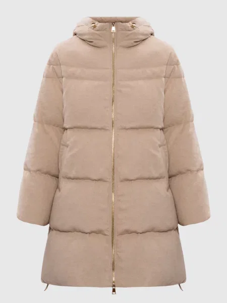 Пуховик із шовку та вовни верблюда Be Florence бежевий