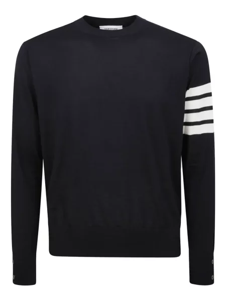 Pulover Thom Browne cu dungi cu mâneci lungi lung albastru
