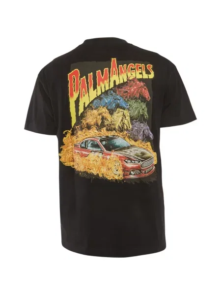 Tricou Palm Angels cu imagine negru
