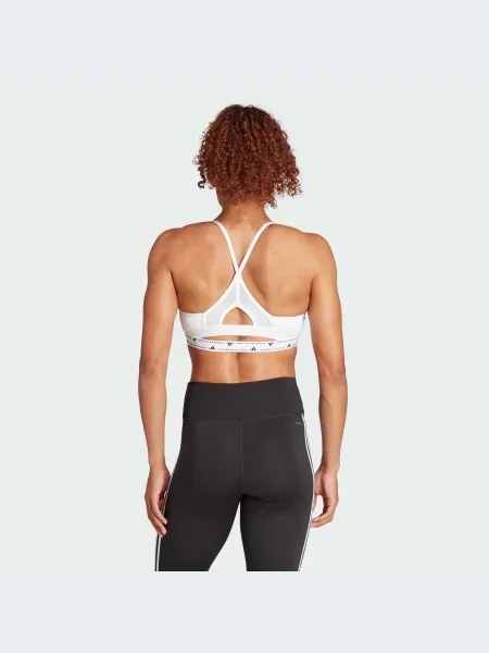 Переработанный спортивный топ Adidas в полоску белый