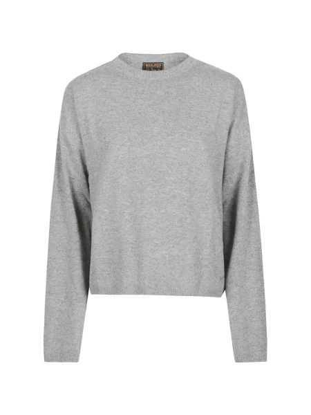 Pulover Woolrich cu decolteu rotund gri