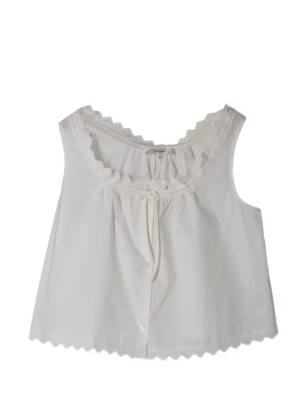 Top Frame din dantelă alb