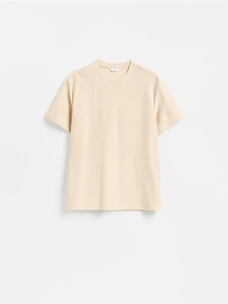 Reserved Tricou comfort fit din structurat bej