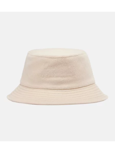 Volneni klobuk Jacquemus bež