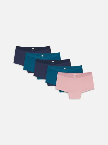 Figi panty z miękką bawełną 5 par różowe