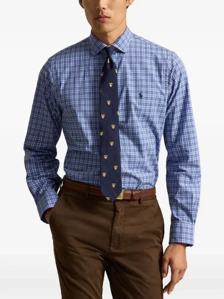 Scurt șapcă Polo Ralph Lauren cu broderie din jerseu maro