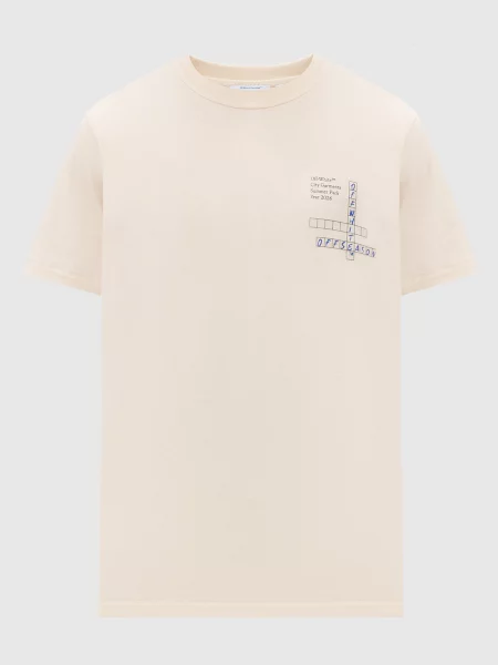 Футболка з принтом Connect Dots Off-white бежева