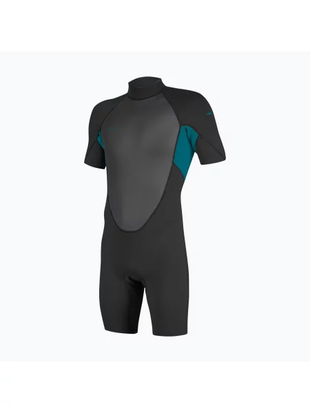 Costum de înot pentru copii O'Neill Youth Back Zip SS Spring black/tide pool negru