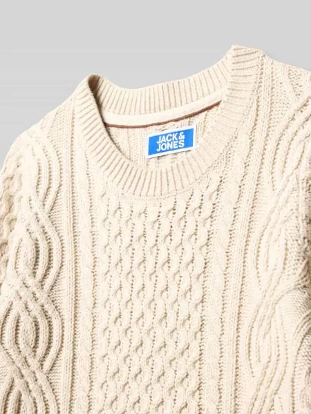 Sweter z dzianiny o kroju regular fit z fakturowanym wzorem model ‘Sean’ Jack & Jones
