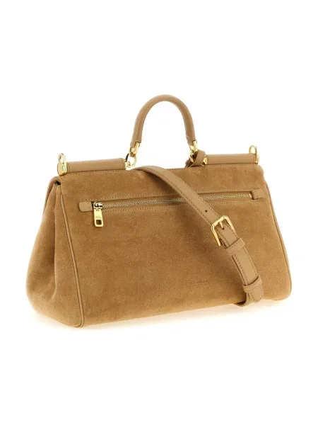 Torebka Dolce And Gabbana skórzana beżowa