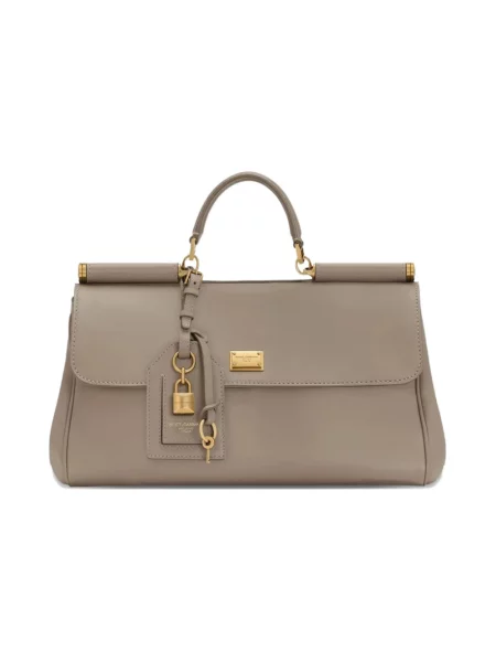 Torebka Dolce And Gabbana skórzana beżowa