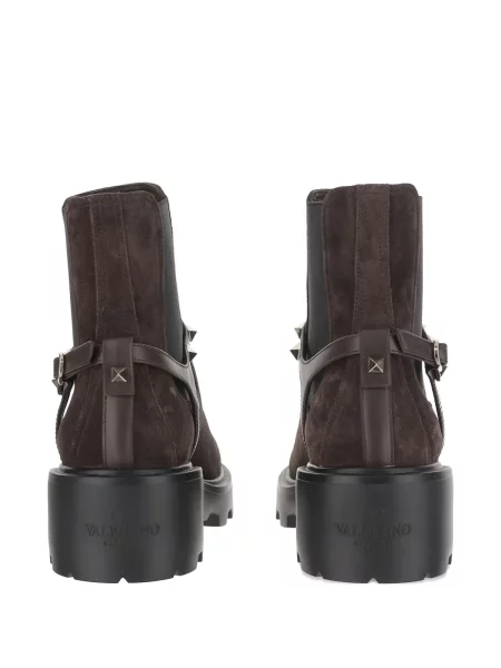 Botine chelsea Valentino Garavani cu tepi maro