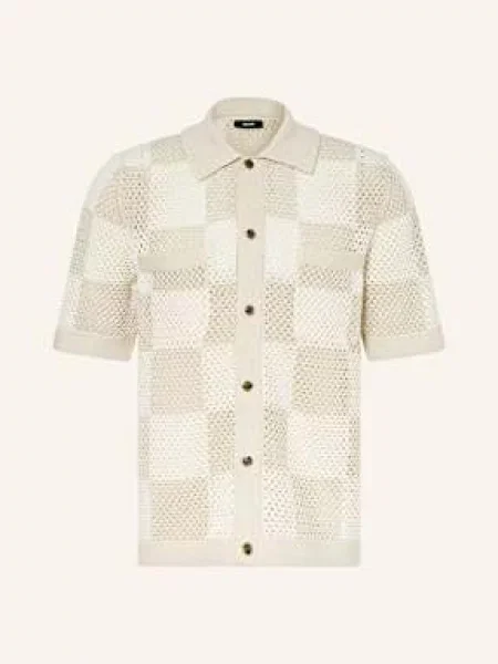 Reiss Košile S Krátkým Rukávem Alfred Regular Fit béžová/ režná béžová