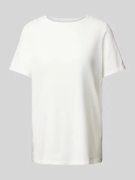 T-shirt z prążkowanym okrągłym dekoltem Sloggi biała