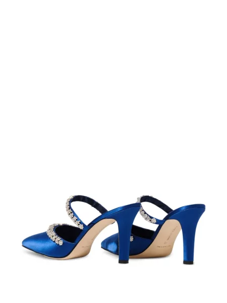 Papuci tip mules Manolo Blahnik de cristal albastru