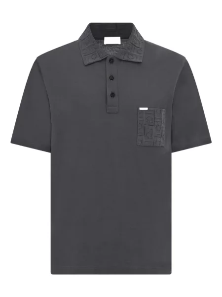 Polo Ferragamo din jacard gri