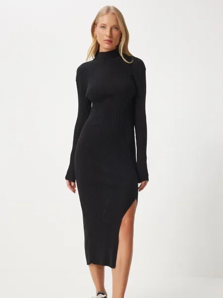 Happiness İstanbul Rochie tricotat negru